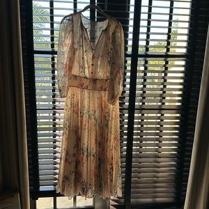 Shoshanna Paxton Floral Jersey Midi dress in Petal Blue sz.10